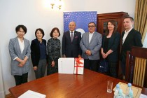 Delegacja wydawnictwa chińskiego Uniwersytetu Ludowego (20.05.2018, Collegium Maximum) [fot. Andrzej Romański]